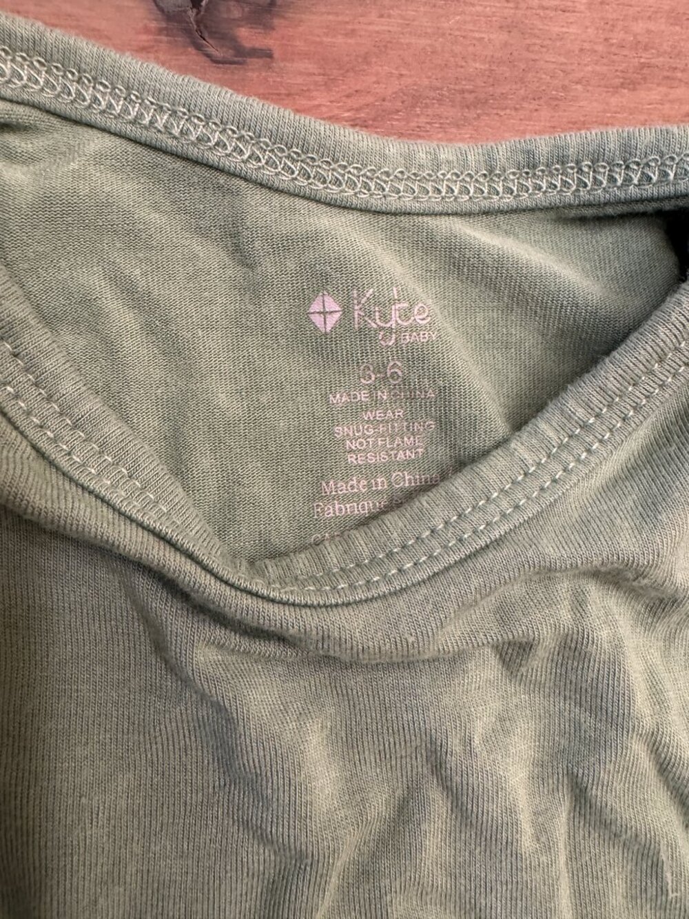 Kyte Baby Sage Green Long Sleeve Bamboo Bodysuit 3-6M - Picture 3 of 4